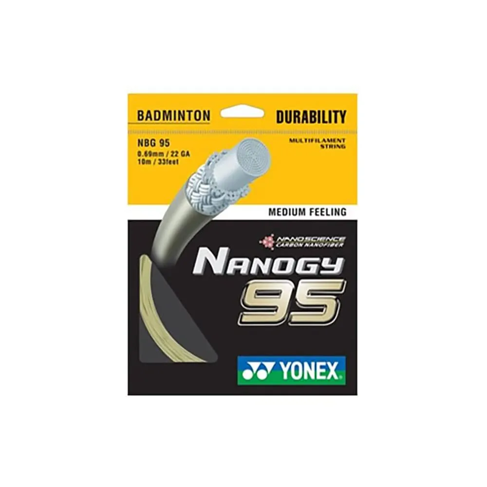 Yonex Nanogy 95 Badminton String Carbon Nanotube Durable Repulsion Japan Silver Grey 0.69mm 10m
