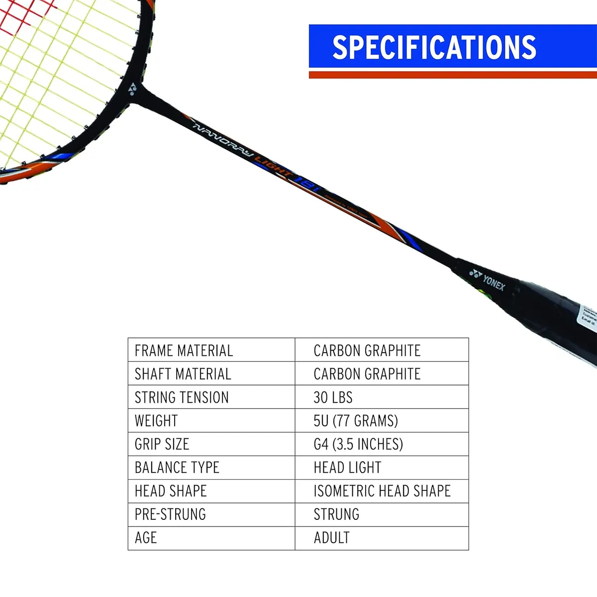 Yonex Nanoray Light 18I Badminton Racquet