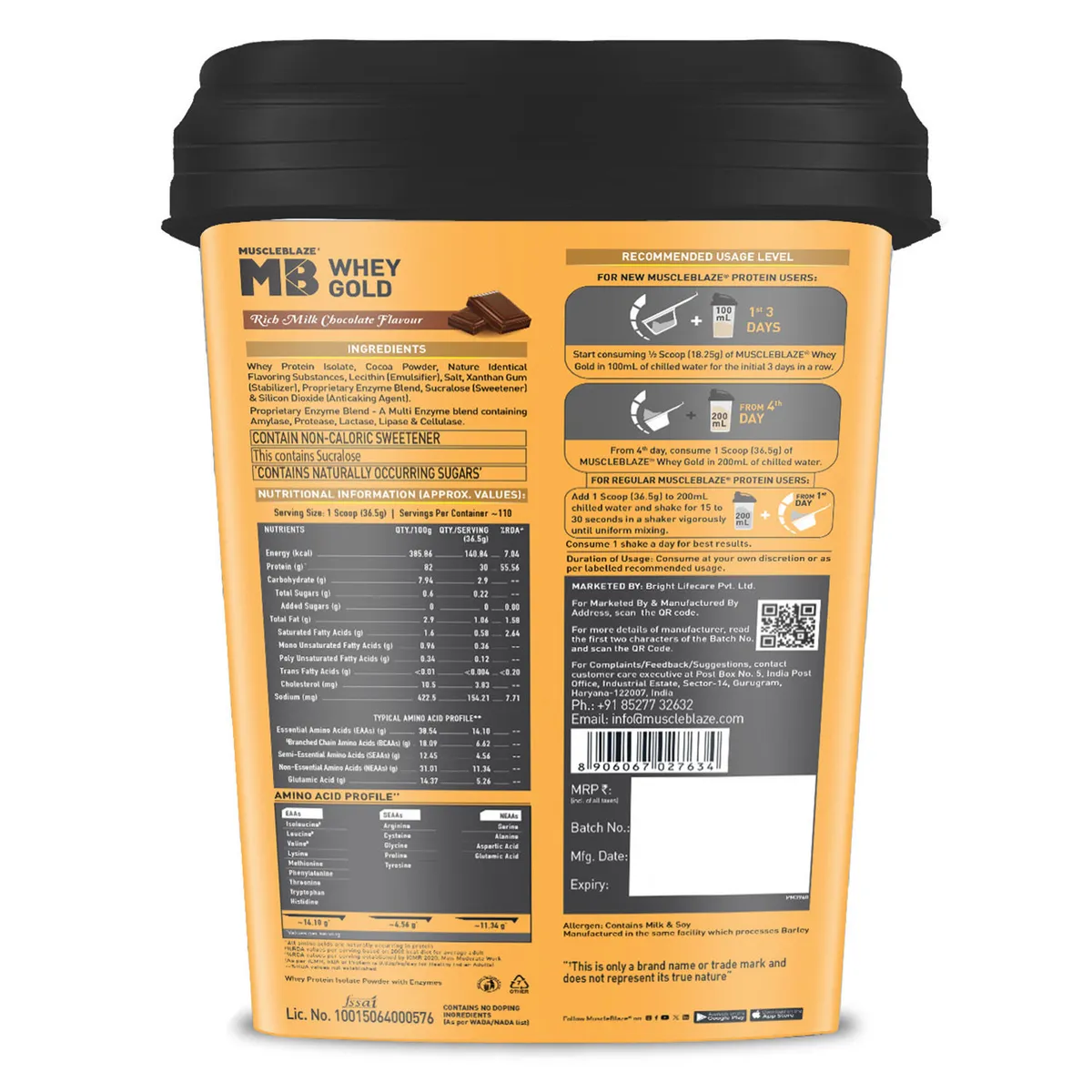 MuscleBlaze Whey Gold 100% Whey Protein Isolate
