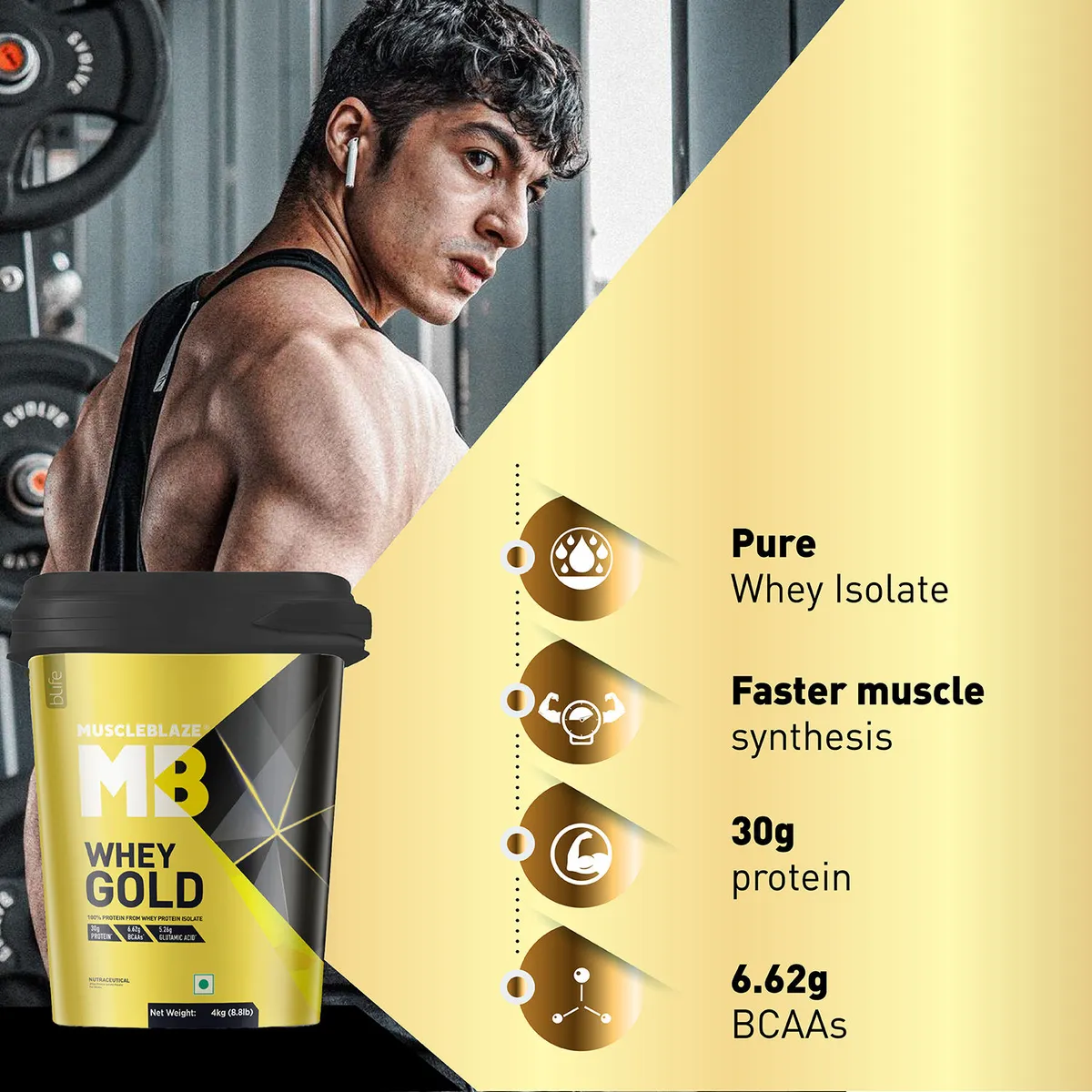 MuscleBlaze Whey Gold 100% Whey Protein Isolate