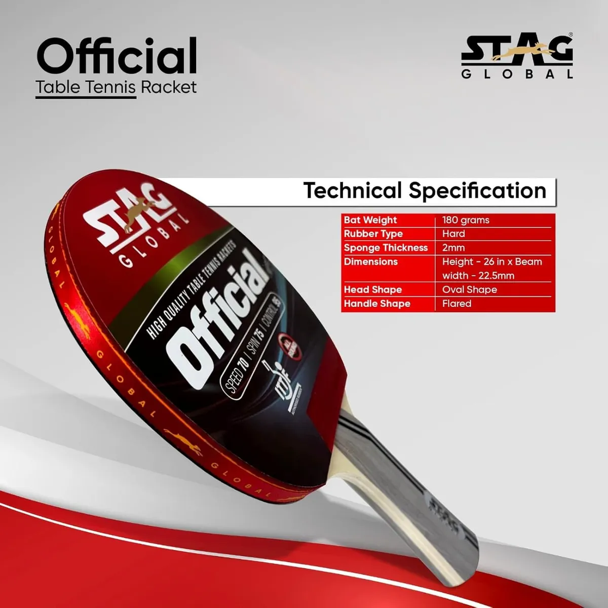 Stag Official Table Tennis Bat