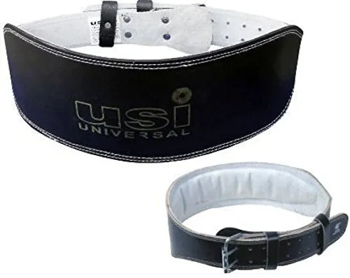 USI Universal 790SL6 6 Inch Leather Weightlifting Belt Small Suede Padded