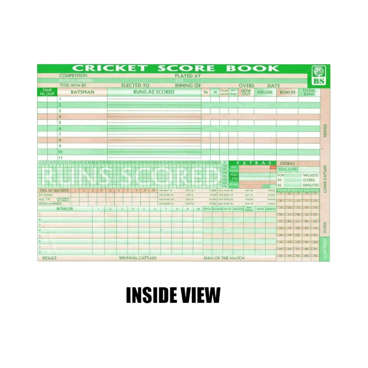 Mikado Cricket Score Book 20 Innings