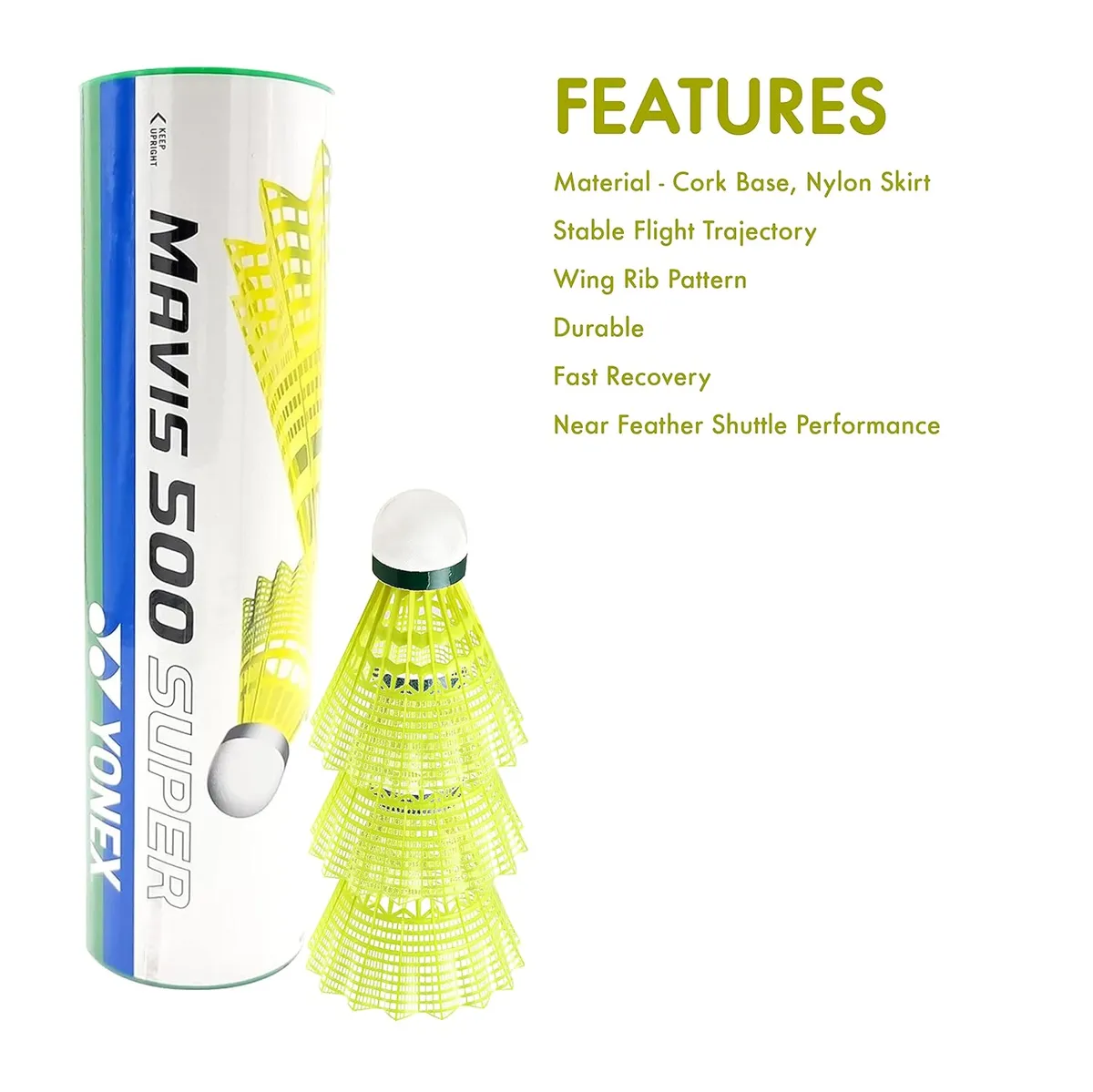 Yonex Mavis 500 Super Nylon Badminton Shuttlecock