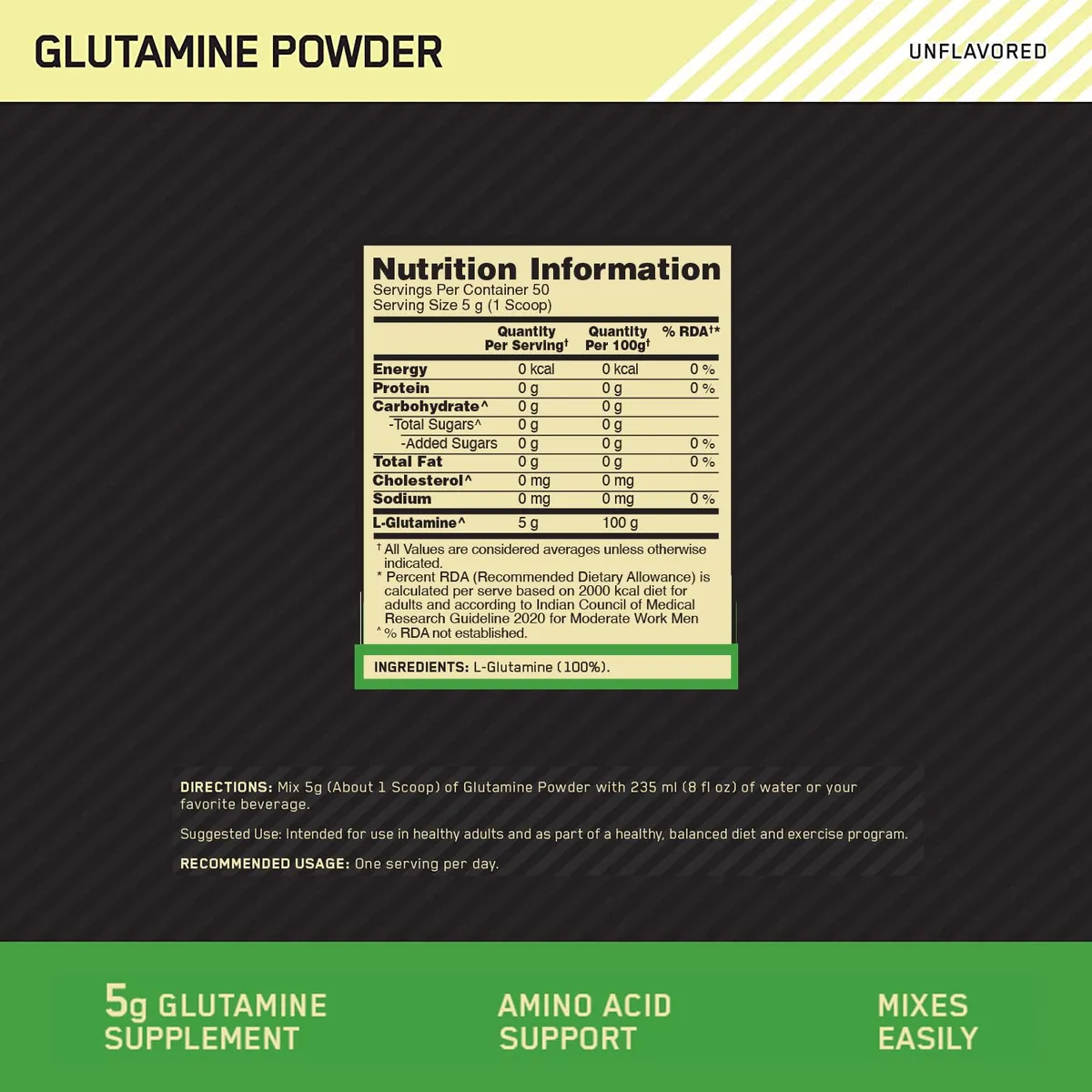 Optimum Nutrition (ON) Glutamine Powder
