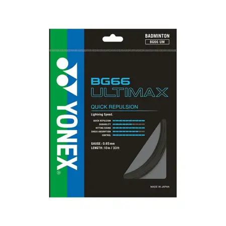 Yonex BG66 Ultimax Badminton String Elite Speed Control Durability  Black 0.65mm 10m