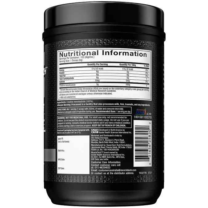 MuscleTech Essential 100% Creatine Monohydrate