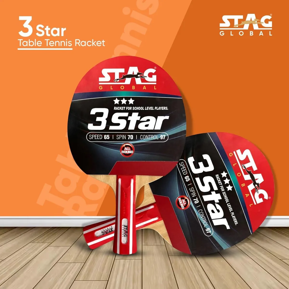 Stag 3 Star Table Tennis Bat