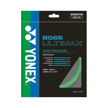 Yonex BG66 Ultimax Badminton String Elite Speed Control Durability  Pastel Green 0.65mm 10m