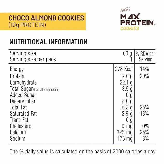 RiteBite Max Protein Choco Almond Cookie