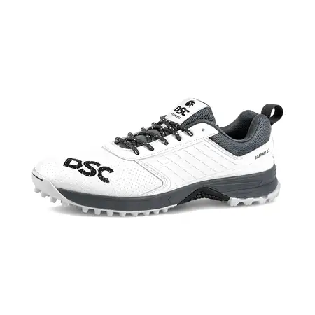 DSC JAFFA 22 Cricket Shoes Rubber Spike White/Grey Size 6