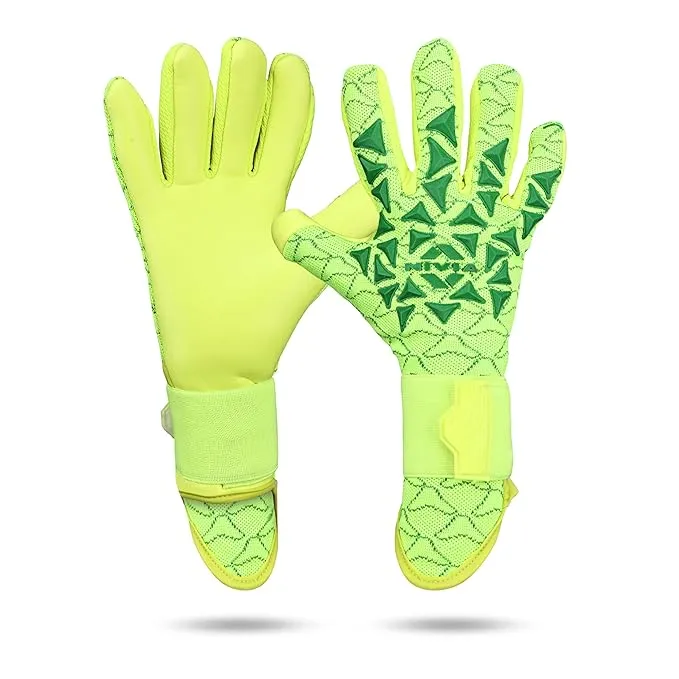 Nivia 1237 Ashtang Goalkeeper Gloves Sky Blue/Fluorescent Green Size M