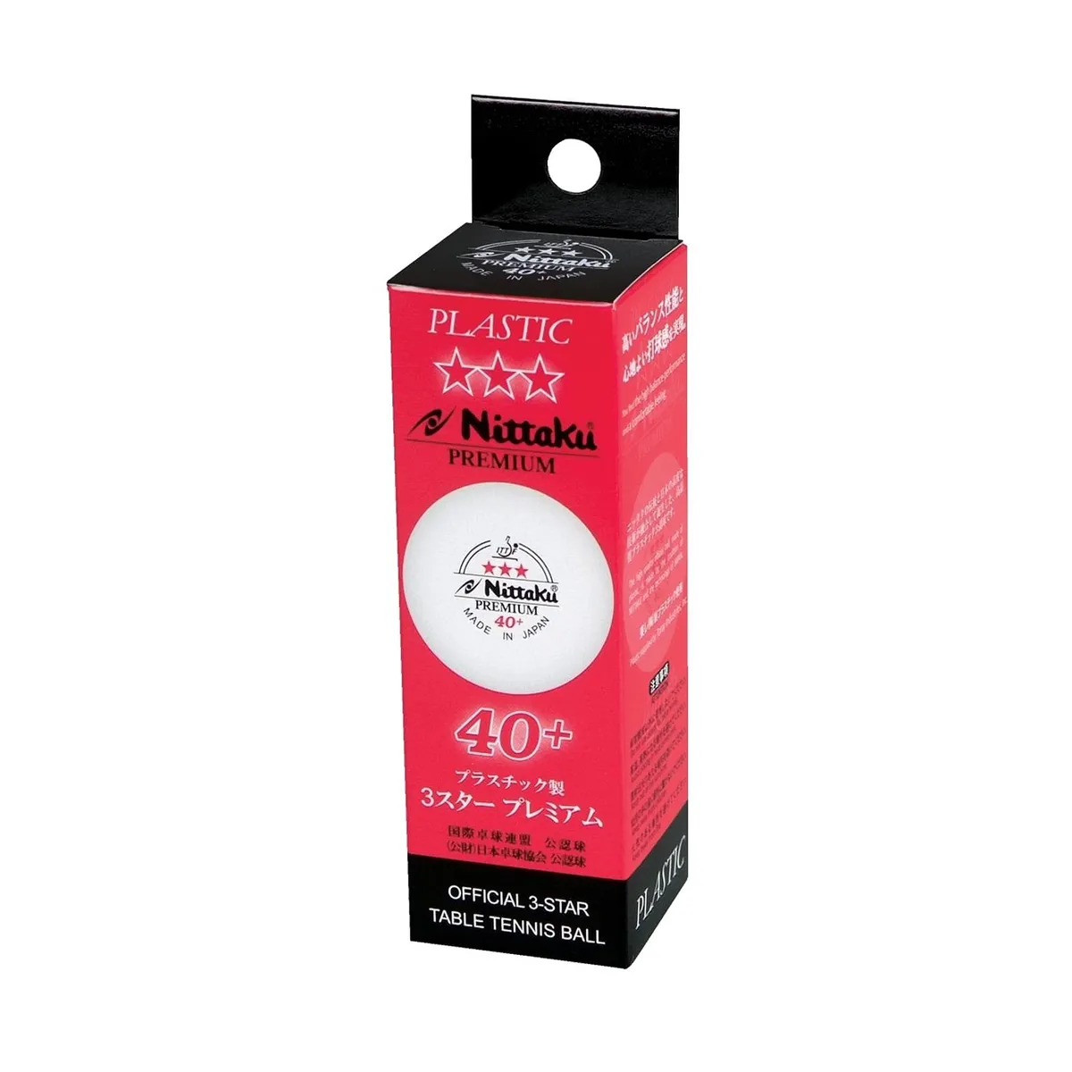 Nittaku 3 Star 40+ Plastic Premium Table Tennis Ball
