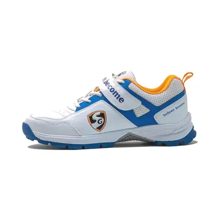 SG Century 6.0 Cricket Shoes White Royal Blue Orange Size 10