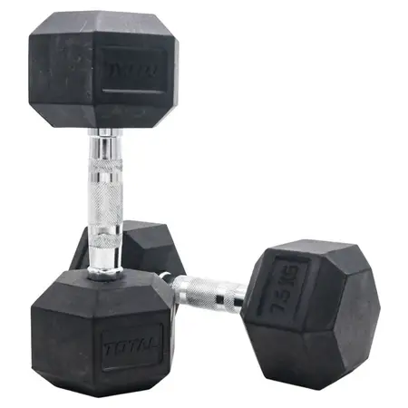 Total Hexagonal Rubber Dumbbell (Pair)