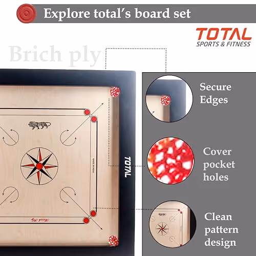 Total Precise Elegant Hi-Birch Ply Carrom Board