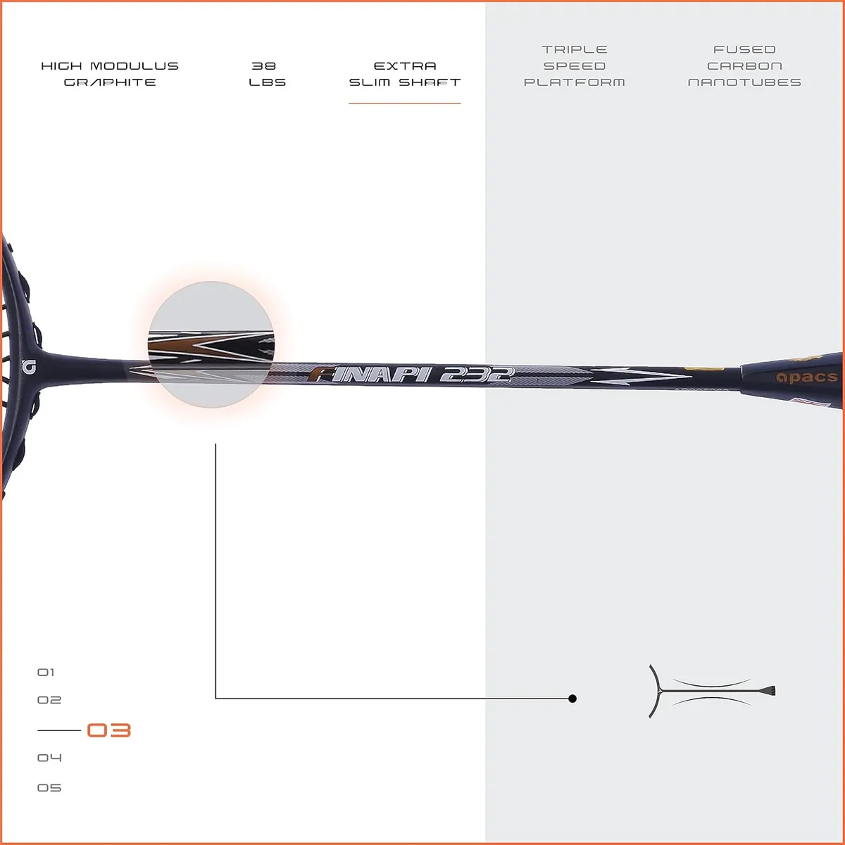 Apacs Finapi 232 Badminton Racquet