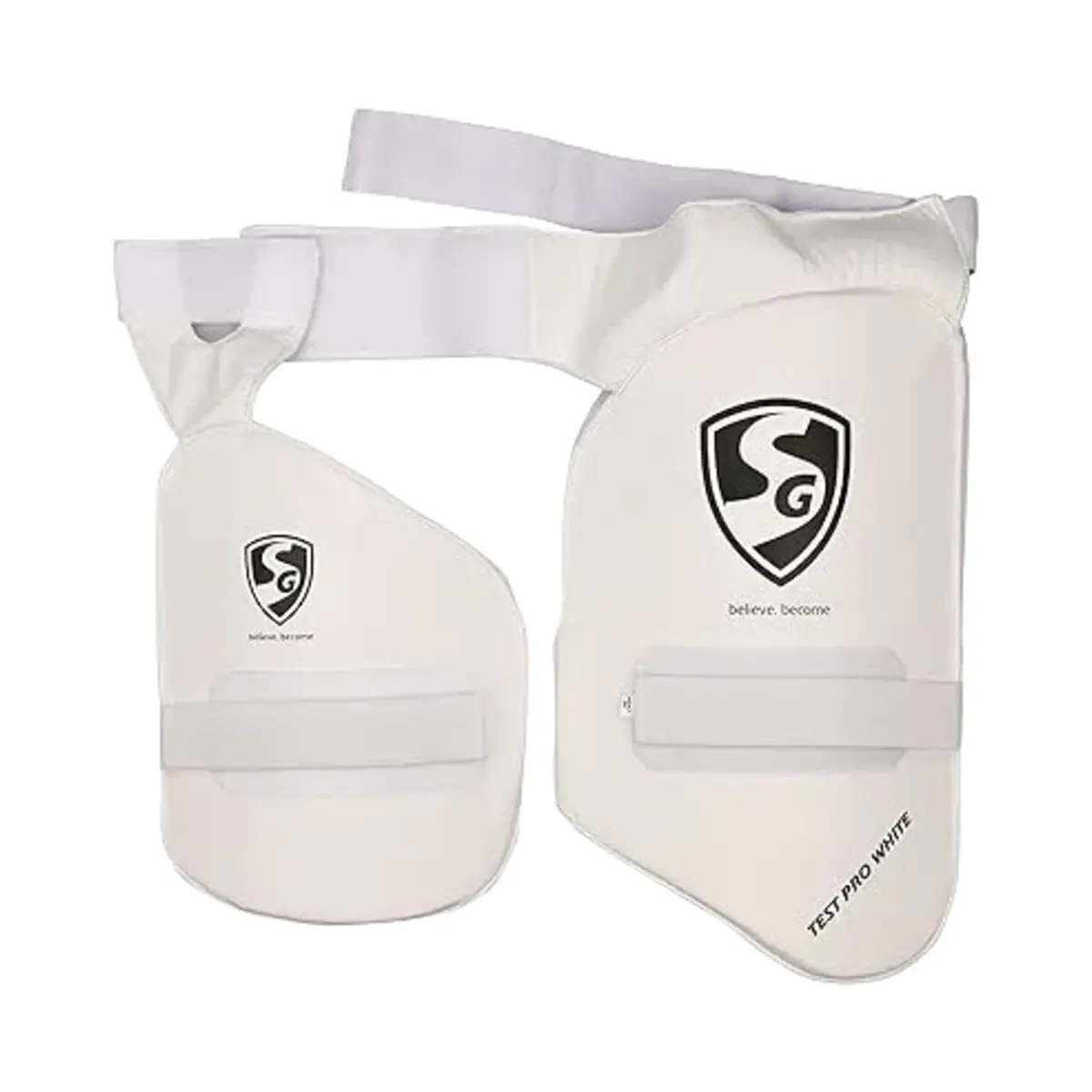 SG Combo Test Pro White Thigh Guard