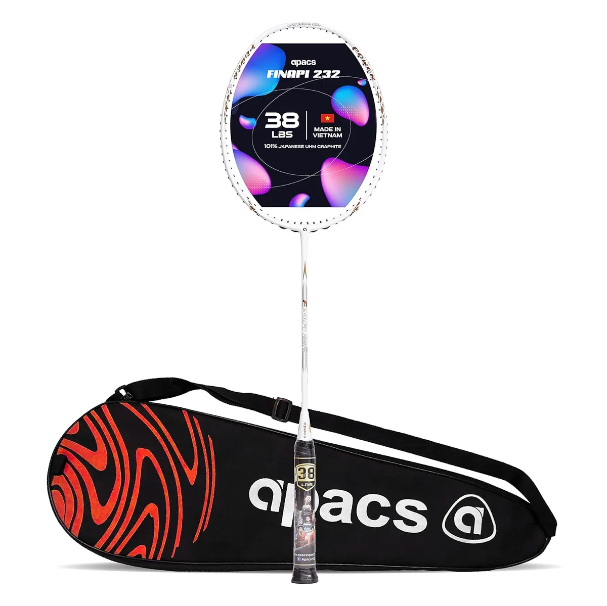 APACS Finapi 232 Badminton Racquet High Tension White 4U G1