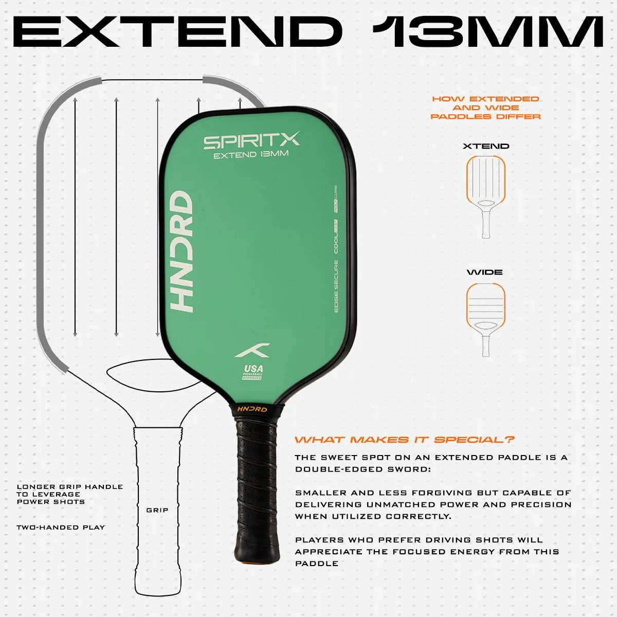 Hundred Spirit-X Extend Pickleball Paddle