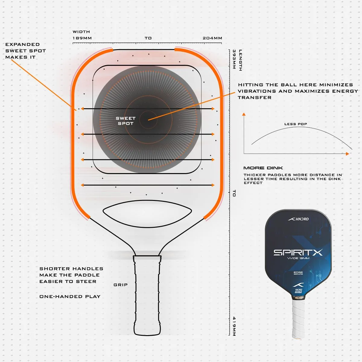 Hundred Spirit-X Wide Pickleball Paddle