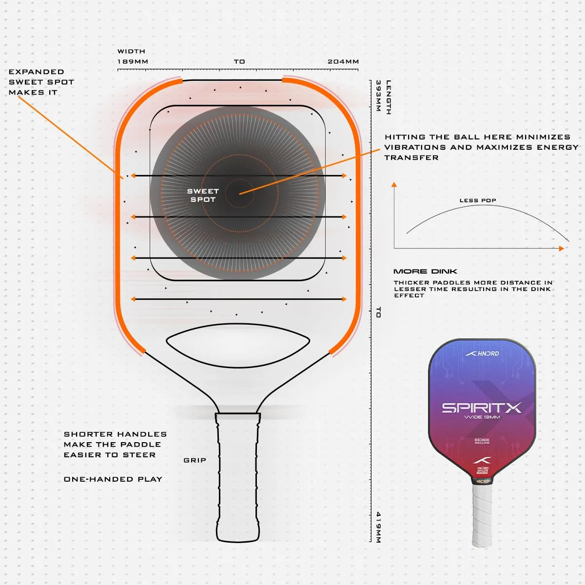 Hundred Spirit-X Wide Pickleball Paddle