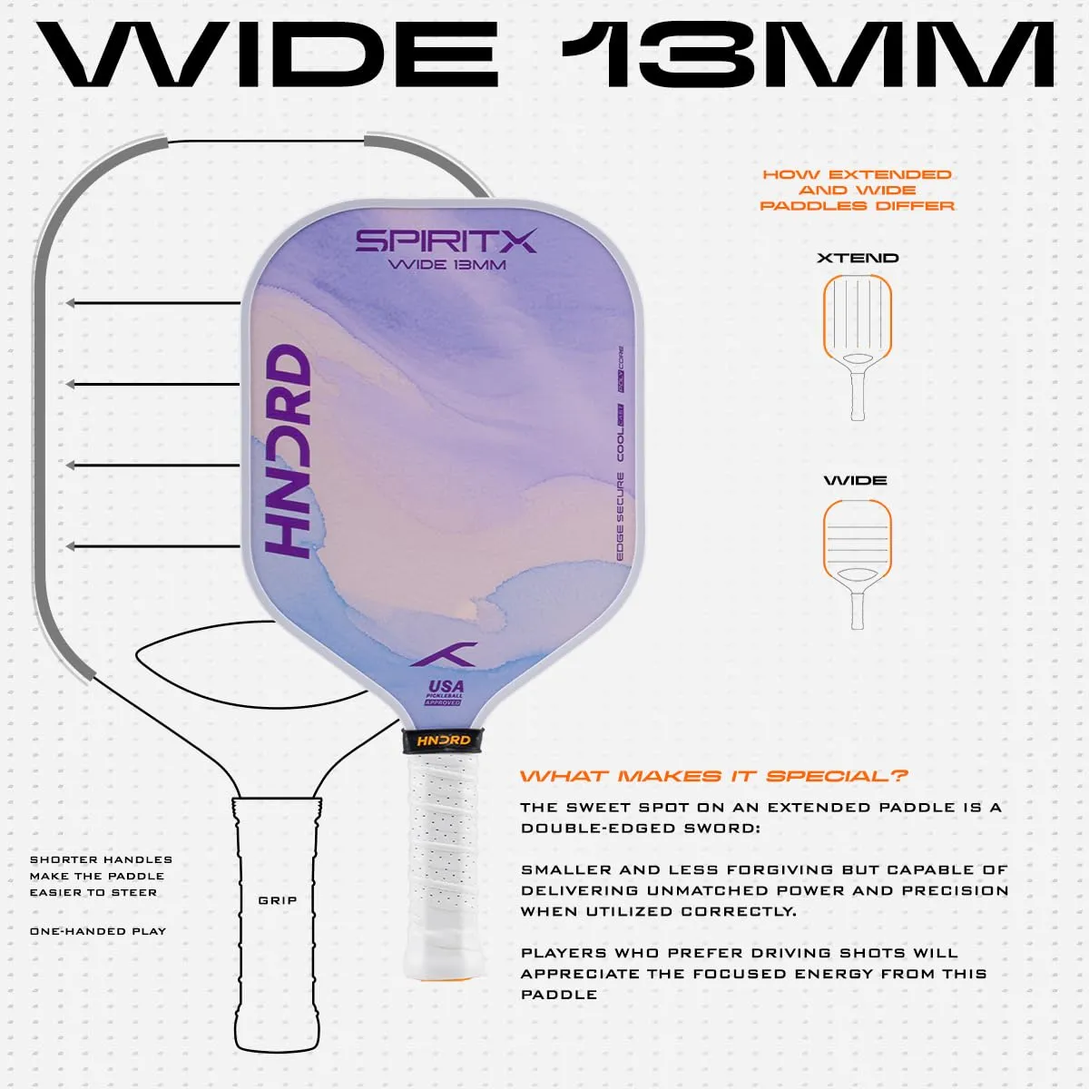 Hundred Spirit-X Wide Pickleball Paddle