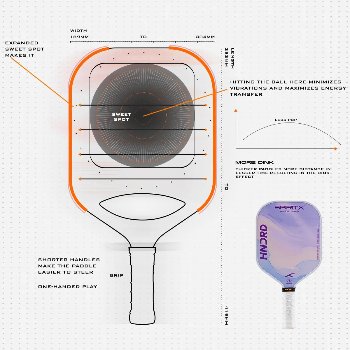 Hundred Spirit-X Wide Pickleball Paddle