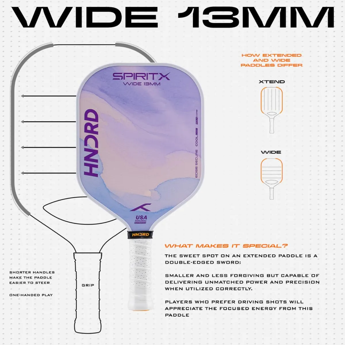 Hundred Spirit-X Wide Pickleball Paddle