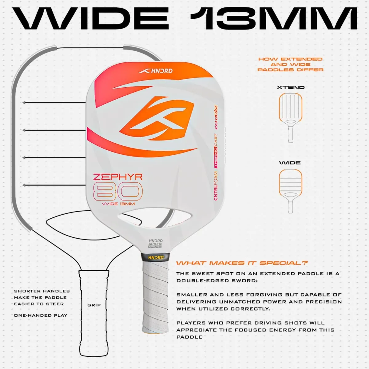Hundred Zephyr 80 Wide Pickleball Paddle