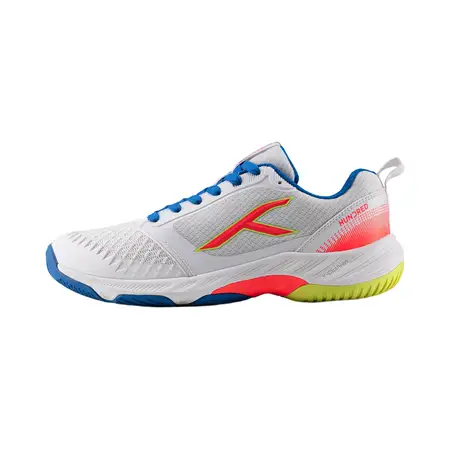 Hundred Hyperspike Badminton Shoes White Blue Orange Lime Size 6