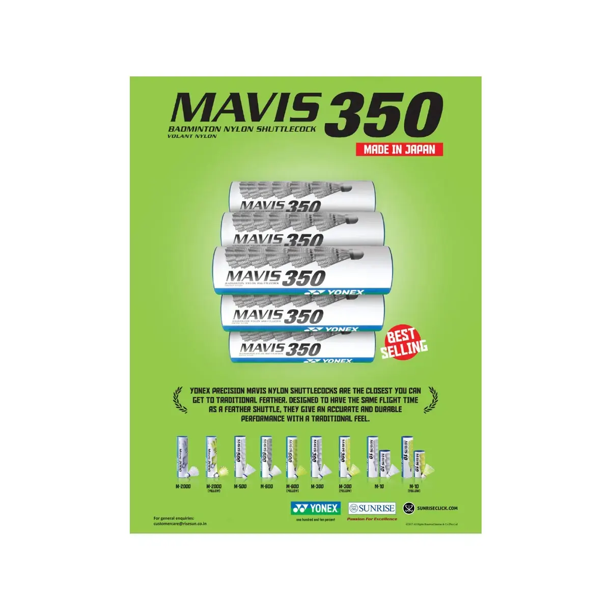 Yonex Mavis 300 Nylon Badminton Shuttlecock