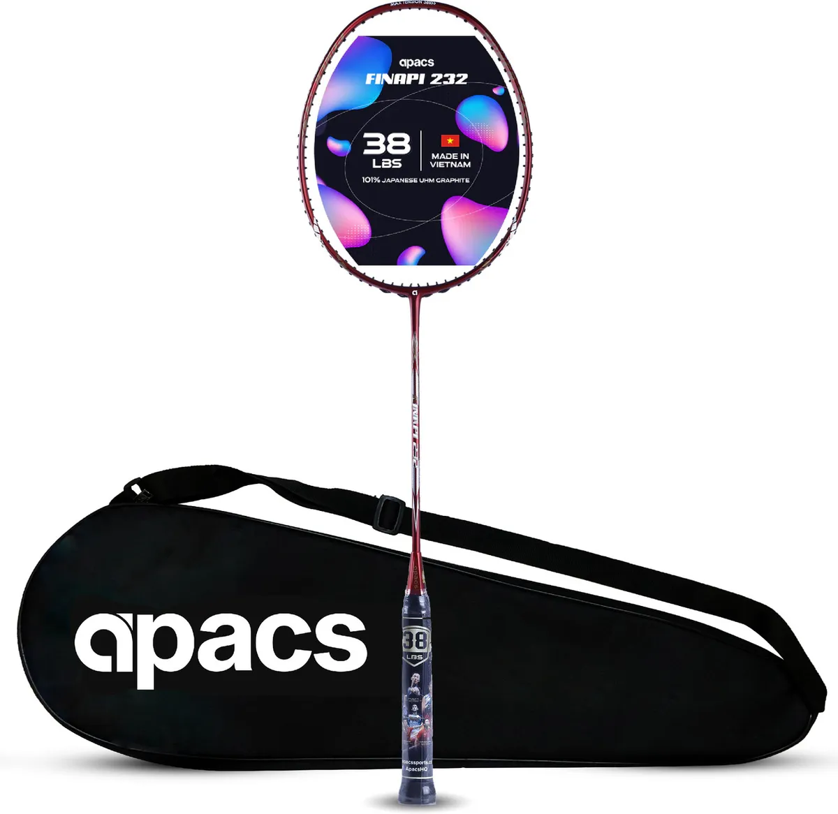 APACS Finapi 232 Badminton Racquet High Tension Red 4U G1