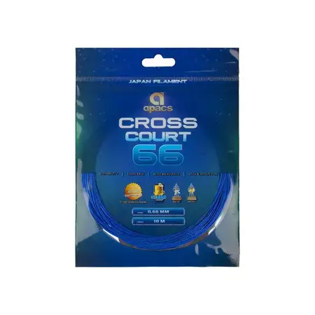 Apacs Cross Court Badminton String High Repulsion Multifilament Blue 10m