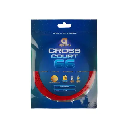 Apacs Cross Court Badminton String High Repulsion Multifilament Red 10m