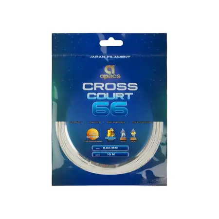Apacs Cross Court Badminton String High Repulsion Multifilament White 10m