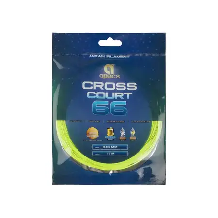 Apacs Cross Court Badminton String High Repulsion Multifilament Yellow 10m