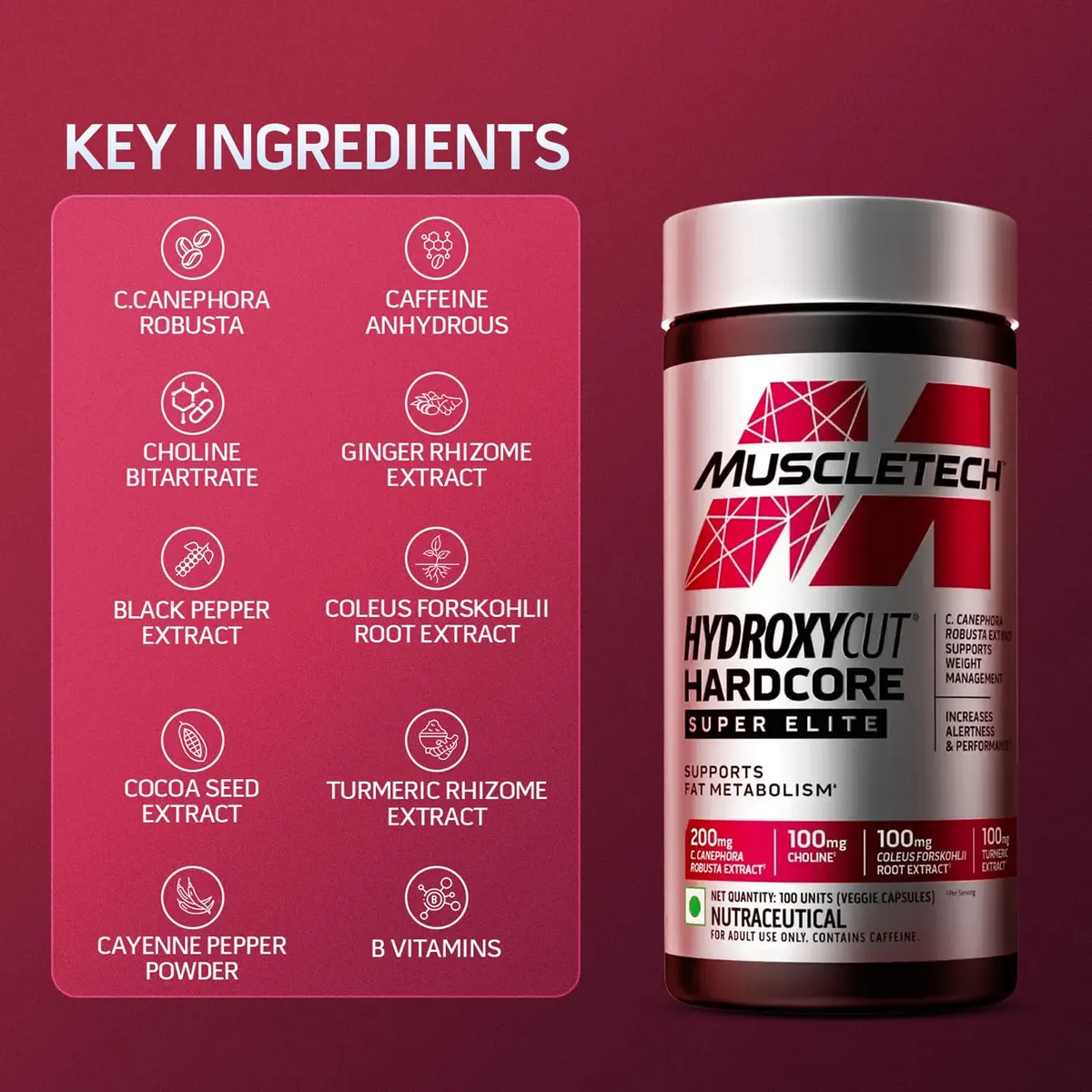 MuscleTech Hydroxycut Hardcore Super Elite Thermogenic Fat Burner