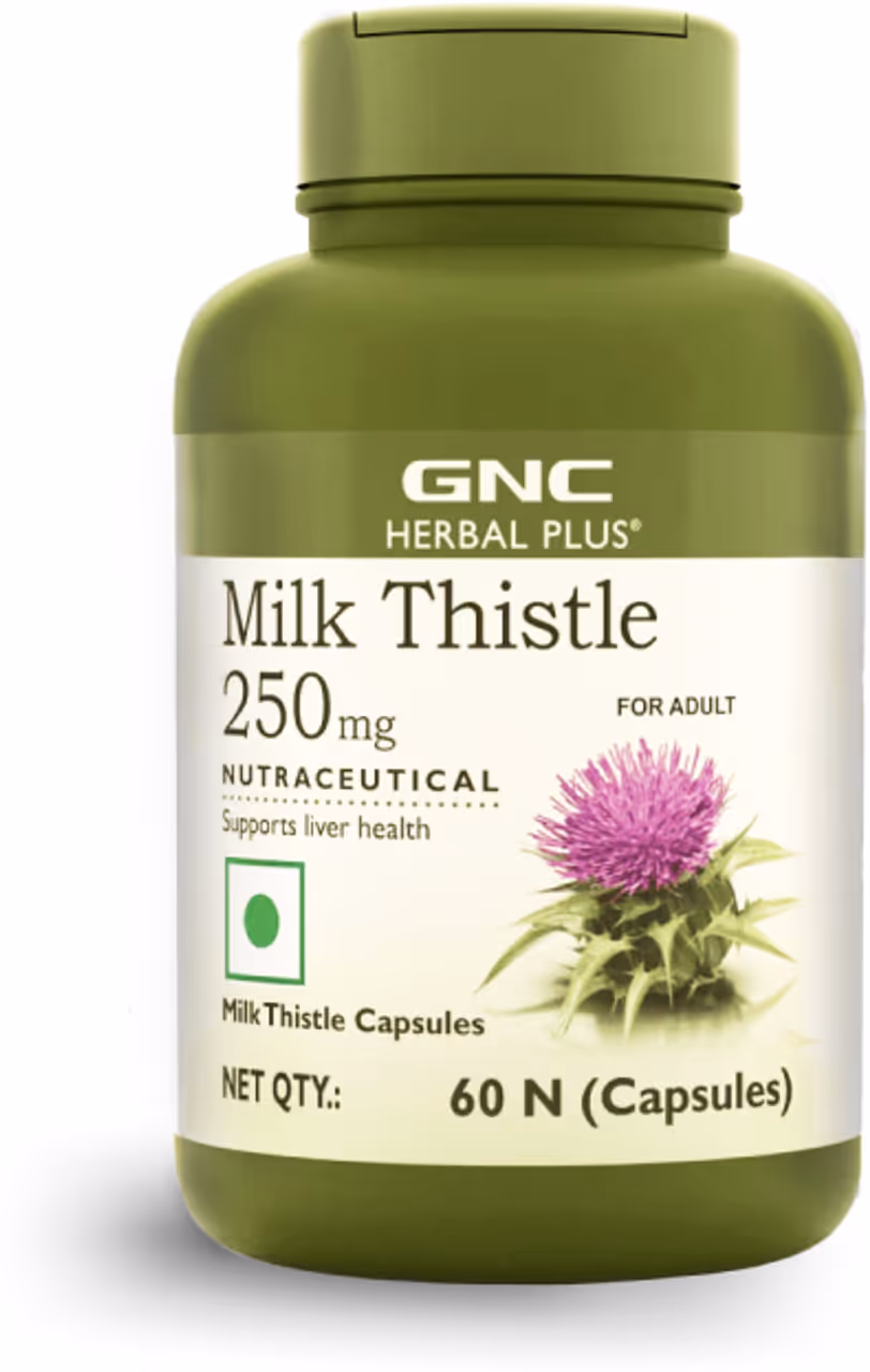 GNC Herbal Plus Milk Thistle 250mg 60 Capsules Liver Health Silymarin