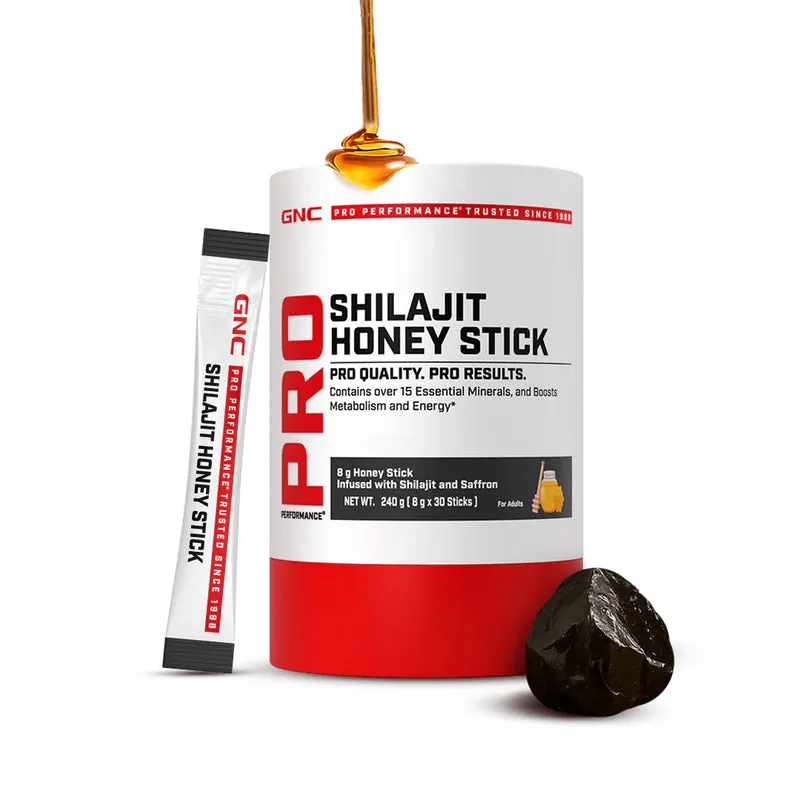 GNC Pro Shilajit Honey Stick 400mg Shilajit 8g Each Pack of 10