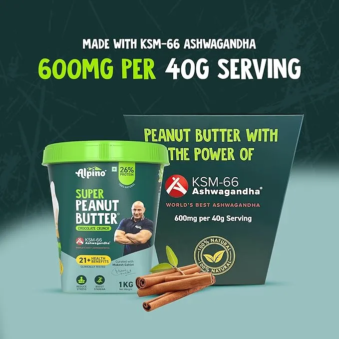Alpino Super Peanut Butter KSM-66 Ashwagandha Chocolate Crunch