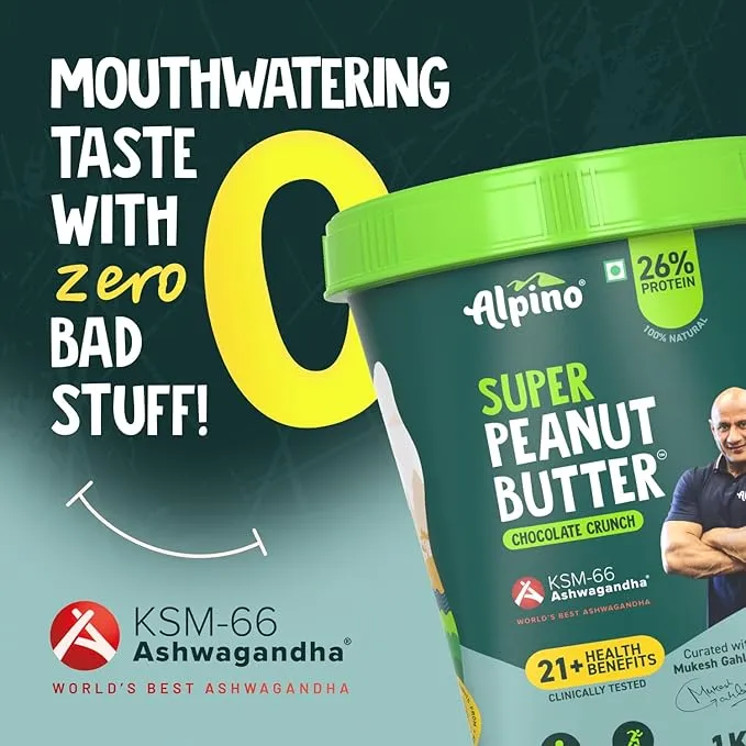Alpino Super Peanut Butter KSM-66 Ashwagandha Chocolate Crunch