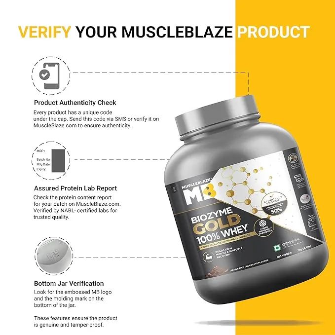 MuscleBlaze Biozyme Gold 100% Whey Protein