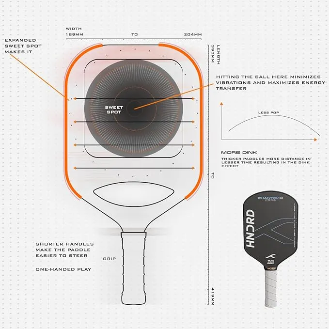 Hundred Phantom 60 Wide Pickleball Paddle