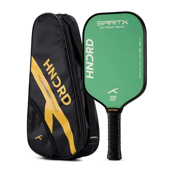 Hundred Spirit-X Wide 13mm Pickleball Paddle Pop Teal T700 Raw Carbon