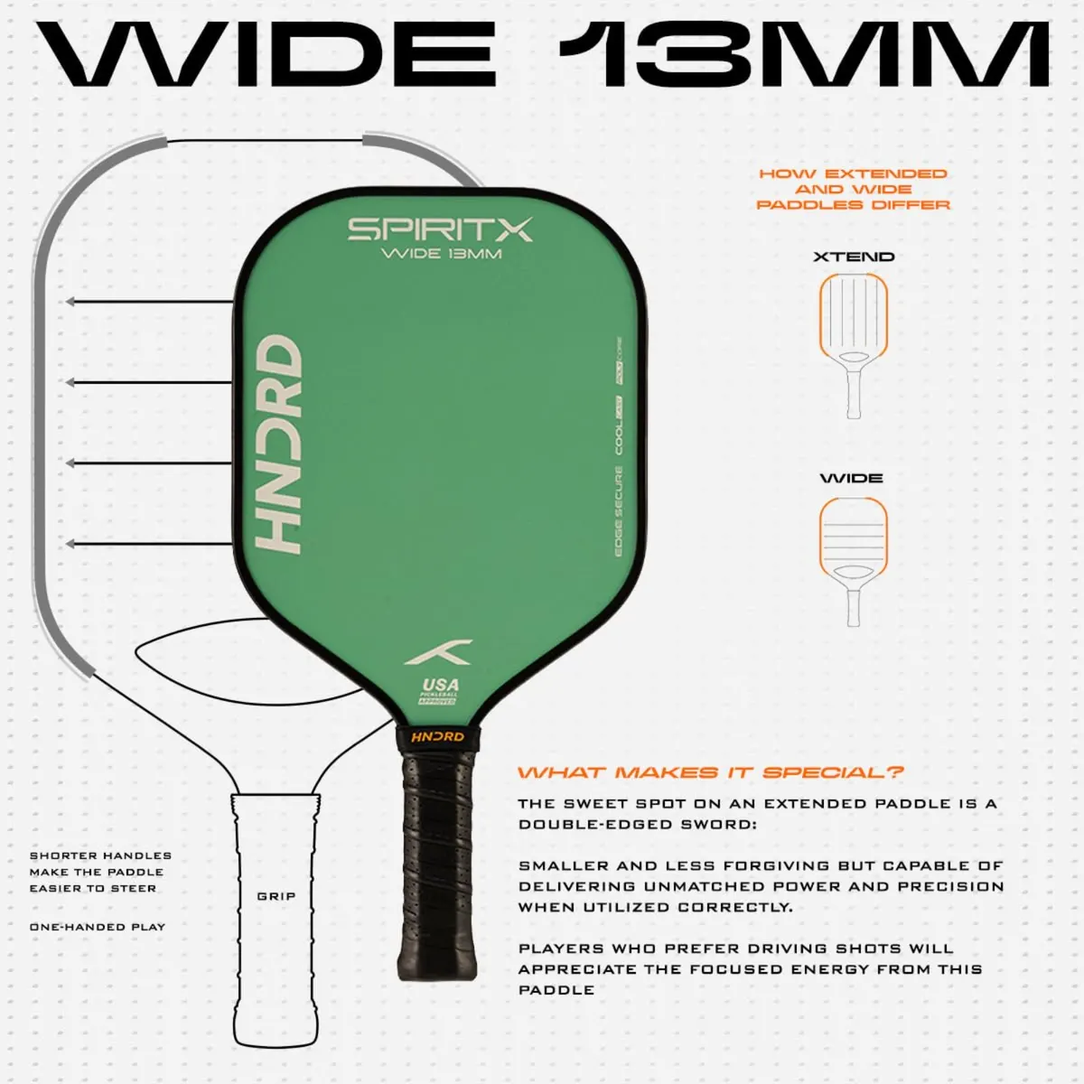 Hundred Spirit-X Wide Pickleball Paddle