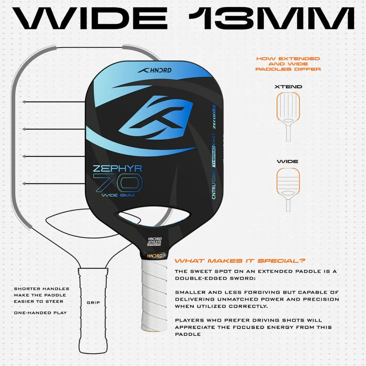 Hundred Zephyr 70 Wide Pickleball Paddle