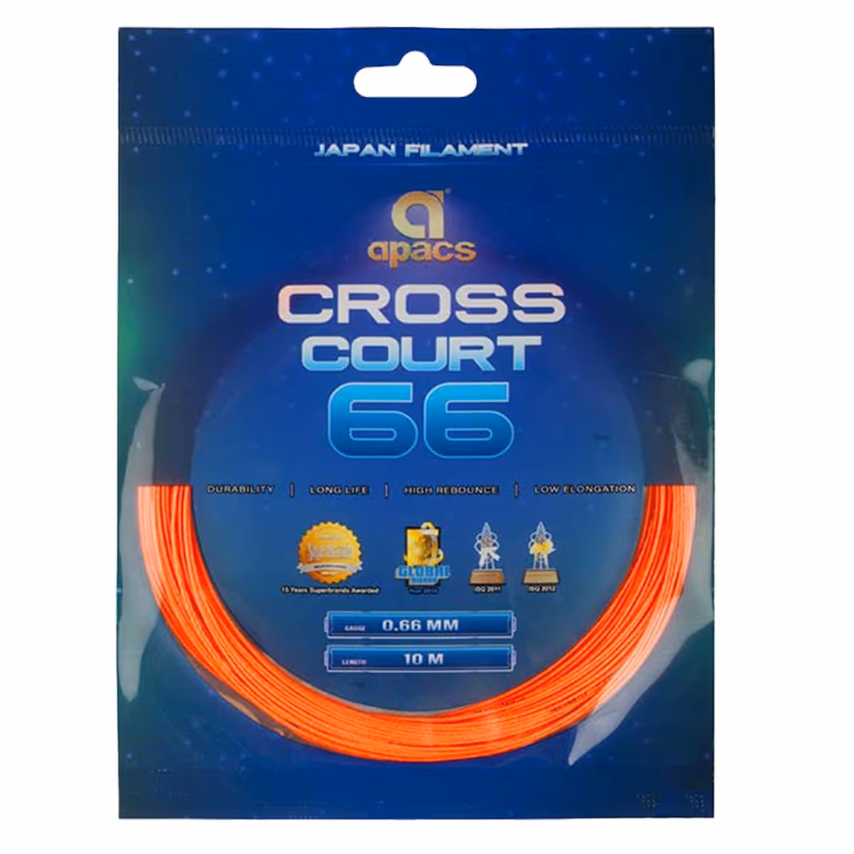 Apacs Cross Court Badminton String Orange 0.66mm