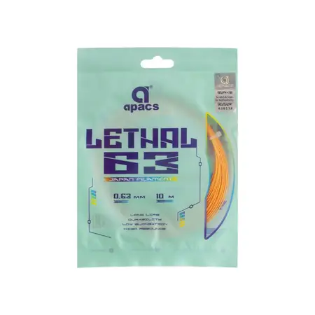 Apacs Lethal 63 Badminton String Orange 0.63mm Taiwan Made