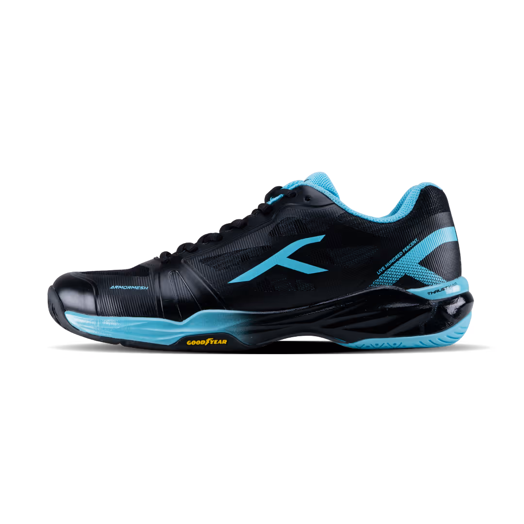 Hundred Phenom x Goodyear Badminton Shoes Black Aqua Blue Size 10